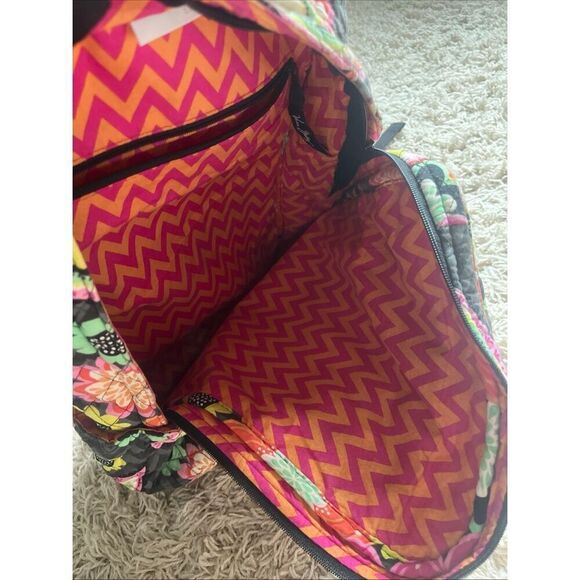 Vera Bradley Quilted Campus Backpack Ziggy Zinnia Pattern (Ret) Multi Cotton EUC main image 4